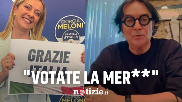 Renato Zero all’hotel sede di Fratelli d’Italia sbraita contro i giornalisti: Votate la mer**