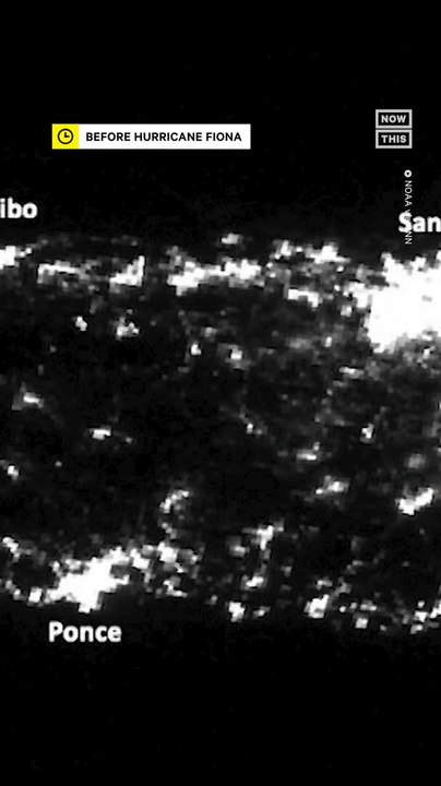Satellite Footage Shows Impact of Hurricane Fiona on Puerto Rico's Power
