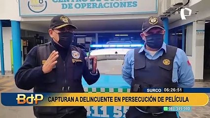 Persecución en la Panamericana Sur:  capturan a delincuente que intentó robar en Surco