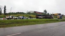 Roda solta de caminhão e provoca acidente entre três veículos na BR-277, no XIV de Novembro