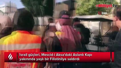 İsrail güçleri, Mescid-i Aksa'da Filistinli yaşlı adama saldırdı