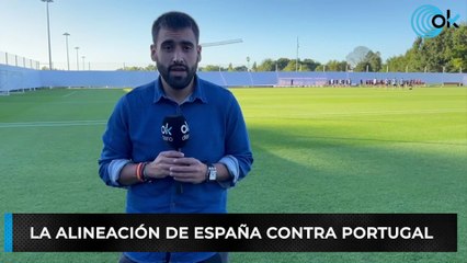 La alineación de España contra Portugal