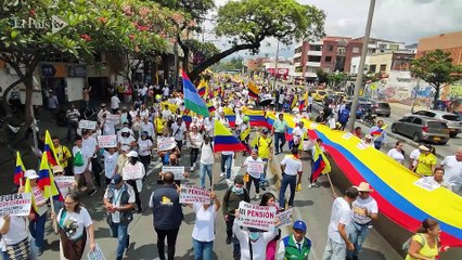Los caleños salieron a protestar contra reformas de Petro y contra el alcalde Ospina