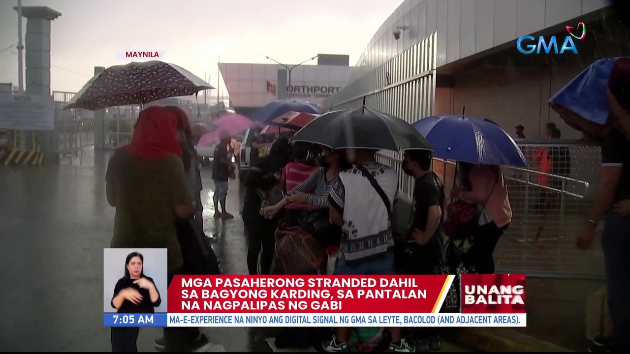 Mga pasaherong stranded dahil sa Bagyong Karding, sa pantalan na nagpalipas ng gabi | UB