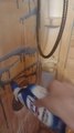 Person DIY Cleans Their Bathroom With Toilet Cleaner