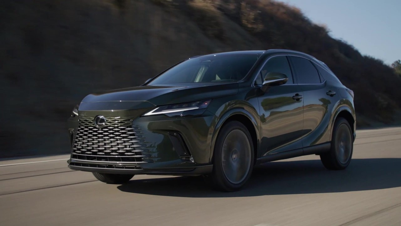 2023 Lexus RX 350h AWD Luxury in Nori Green Pearl Driving Video - video ...