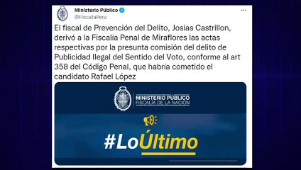 López Aliaga: Fiscalía evaluará actas sobre presunta violación a norma electoral