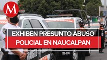 En Naucalpan un automovilista graba a dos municipales cuando extorsionaban a otros conductores