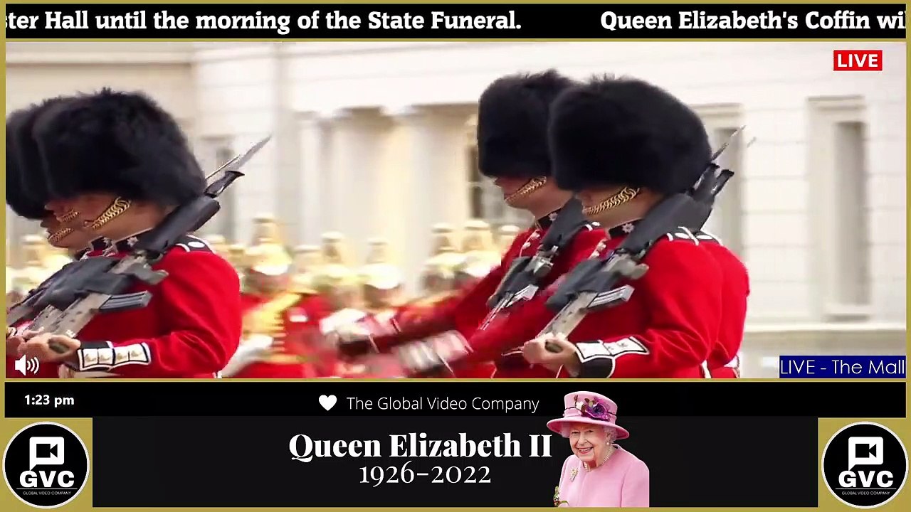 Queens Guards Parade For Queen Elizabeth's Gun Carriage Procession (1)