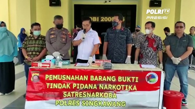 Sat Resnarkoba Polres Singkawang Lakukan Pemusnahan Barang Bukti Narkotika