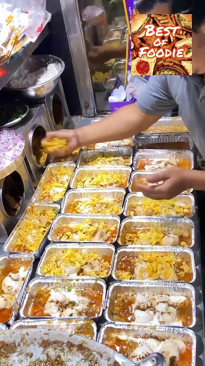 dahi vada with chole sabji and namkeen famous street food