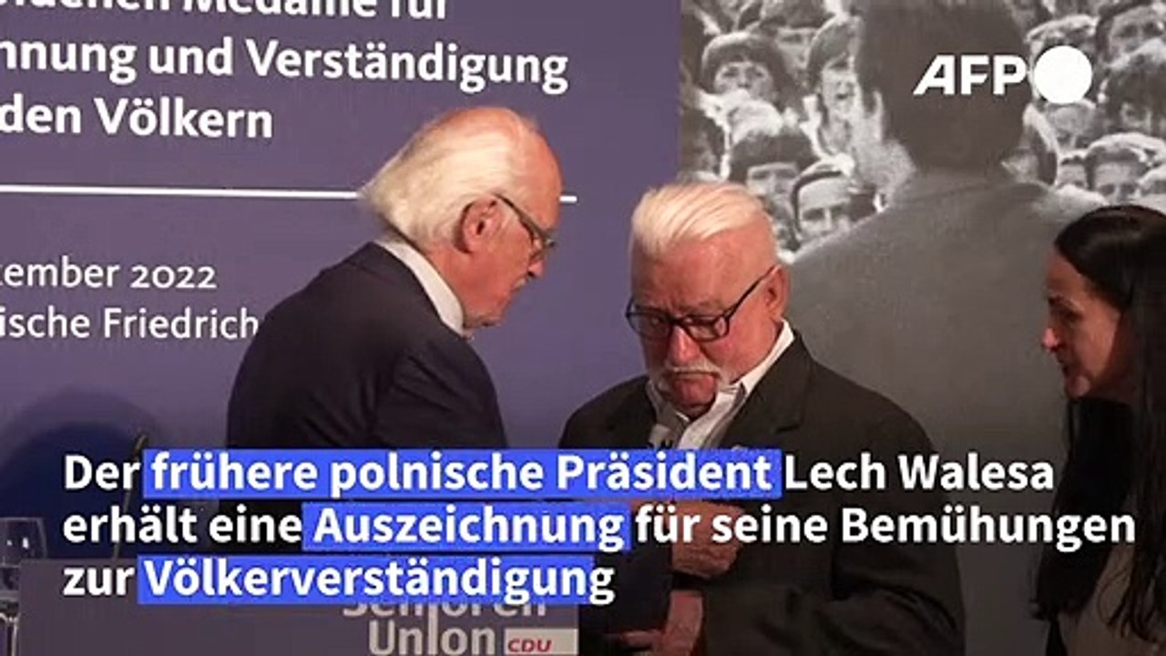 Lech Walesa erhält Auszeichnung für Völkerverständigung