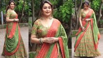 Madhuri Dixit Gujrati Lehenga Look Viral, Jhalak Dikhhla Jaa Set पर बिखेरे जलवे । *Entertainment