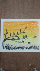Easy Birds scenery drawing