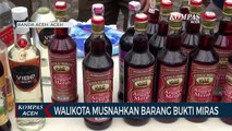 Walikota Banda Aceh Musnahkan Puluhan Botol Barang Bukti Miras