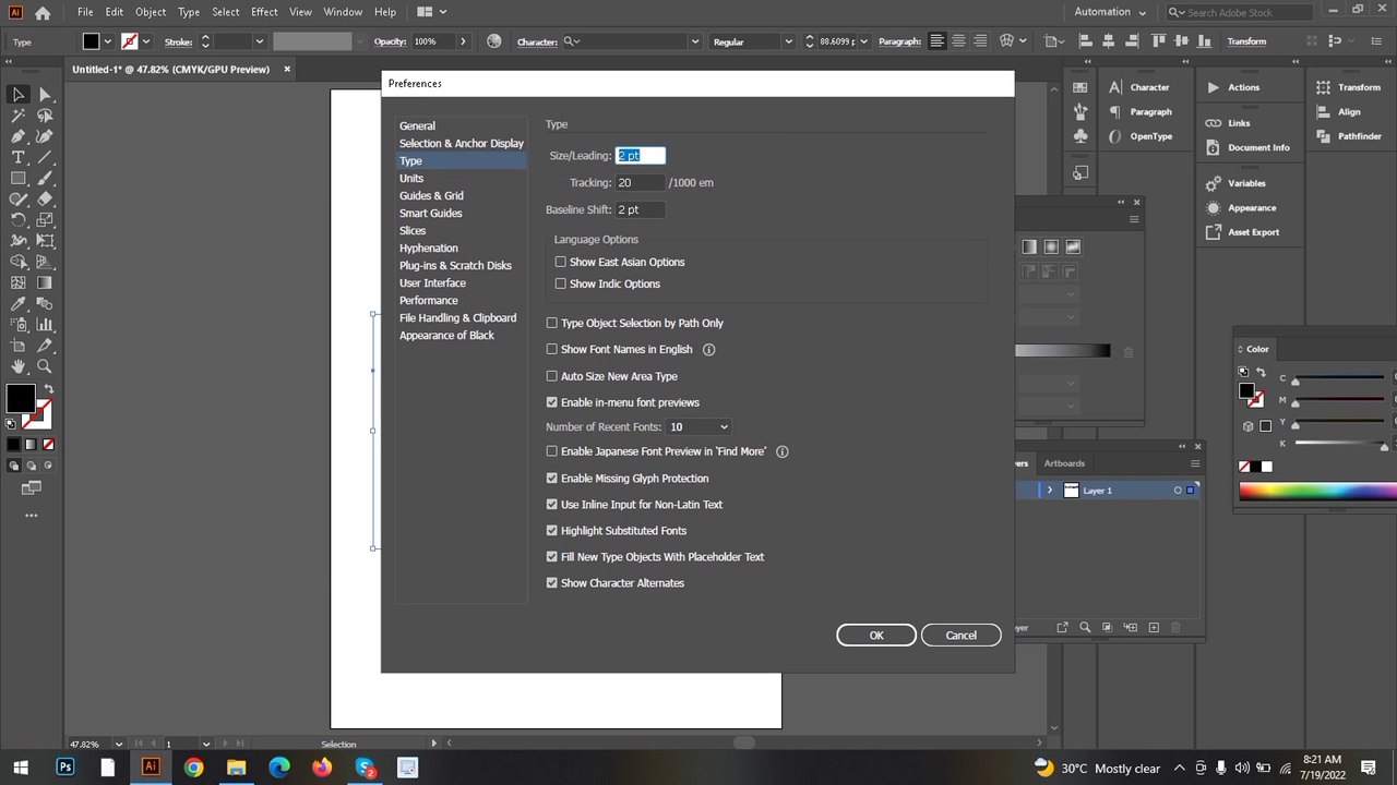 How to write Urdu Text in Adobe illustrator