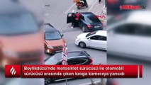 Beylikdüzü'nde iki sürücünün yol verme kavgası kamerada