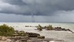 Person Observes Formation of Water Spout Over Lake Erie