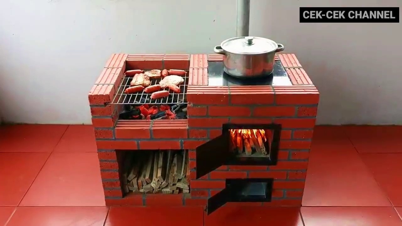 Tungku kayu bakar tanpa asap yang keren || Make a cool smokeless wood stove
