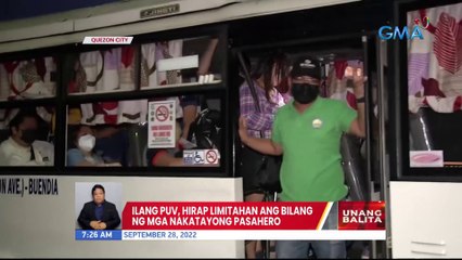 Ilang PUV, hirap limitahan ang bilang ng mga nakatayong pasahero | UB