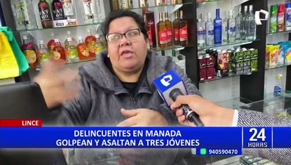 Lince: catorce delincuentes asaltan y golpean a tres jóvenes en plena vía pública