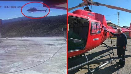 Görüntü Türkiye'den! Akaryakıt istasyonuna inen helikopteri görenler şaşkına döndü