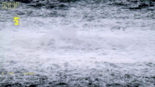 Swedish Coast Guard release video of the Baltic Sea churning above the leaking Nord Stream 1 and 2 pipelines
