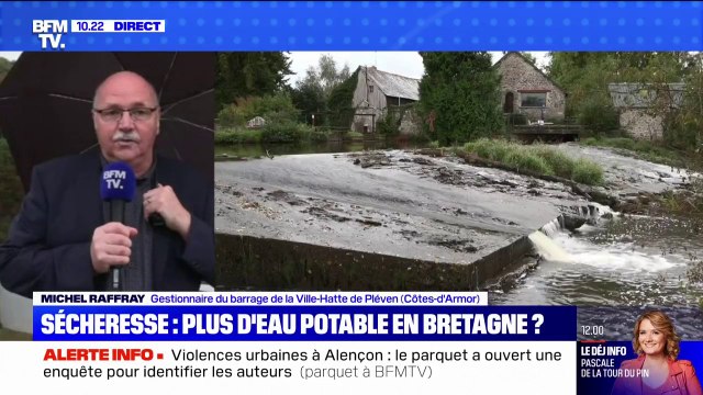 Pour Michel Raffray, gestionnaire du barrage de la Ville-Hatte de Pléven, la sécheresse qui touche la Bretagne est historique