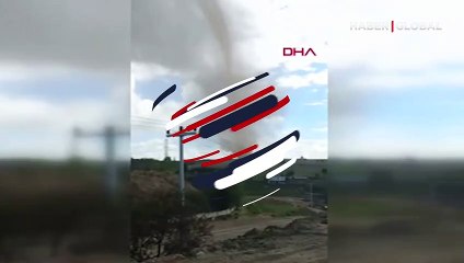 Toz bulutları yükseldi! Çerkezköy'de hortum kamerada