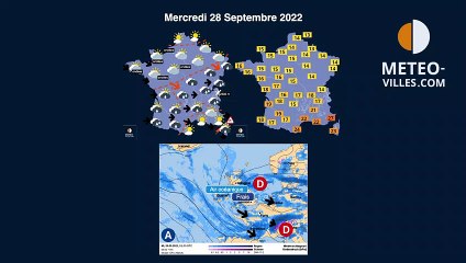 prévisions météo du mercredi 28 septembre 2022