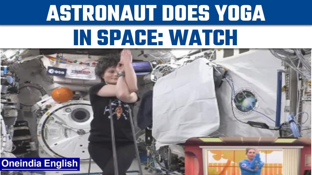 ESA astronaut Samantha Cristoforetti practices...