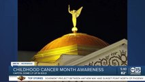 Arizona State Capitol lit up in gold for childhood cancer