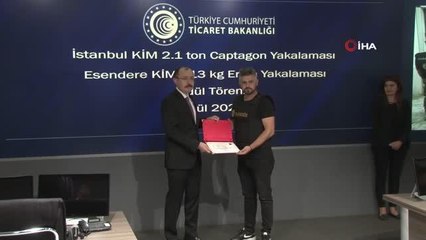 Cumhuriyet tarihinin en büyük captagon yakalamasını yapan ekibe ödül