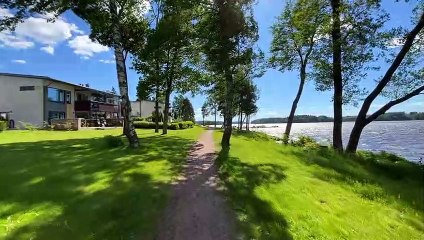 Gusty Scenic walk in Lake city Lohja, Finland