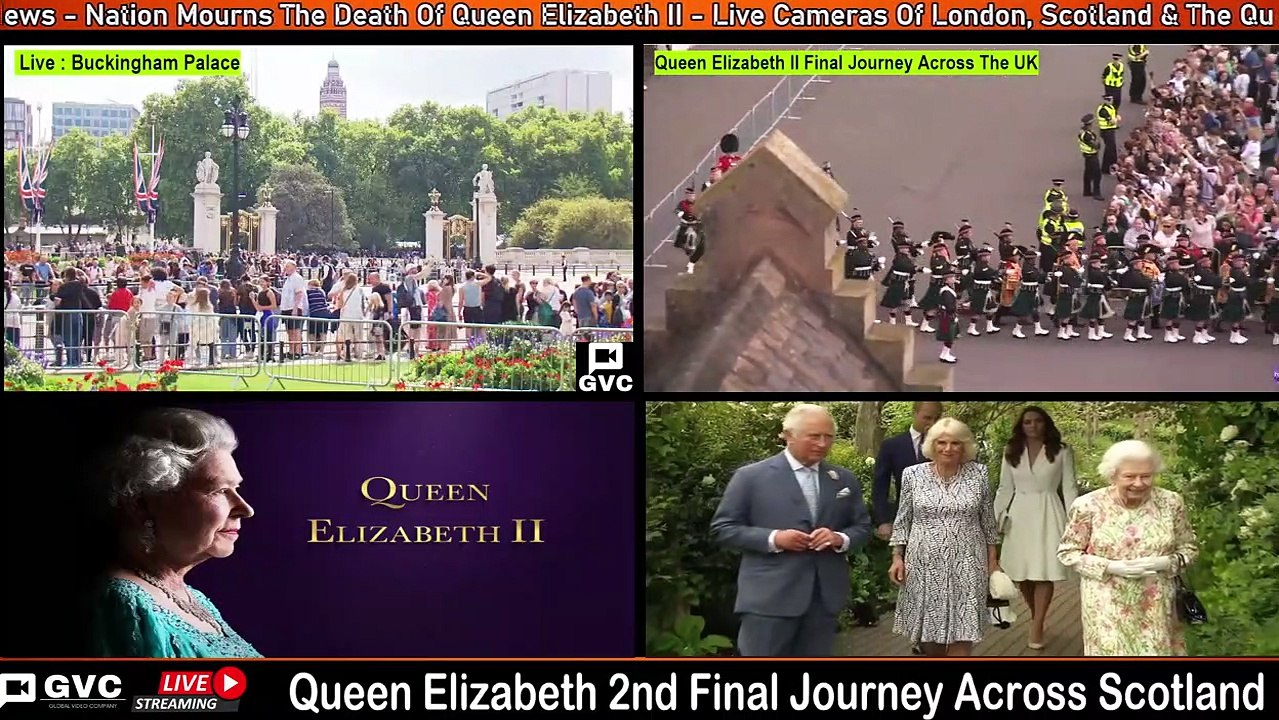 Royal Standard Raised At Buckingham Palace, Signaling King Charles III Is In Residence. Live Views