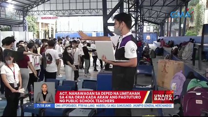 ACT, nanawagan sa DepEd na limitahan sa 4 na oras kada araw ang pagtuturo ng public school teachers | UB