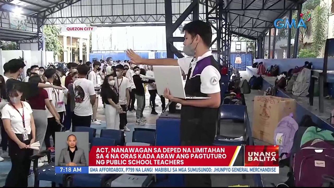 ACT, nanawagan sa DepEd na limitahan sa 4 na oras kada araw ang pagtuturo ng public school teachers | UB