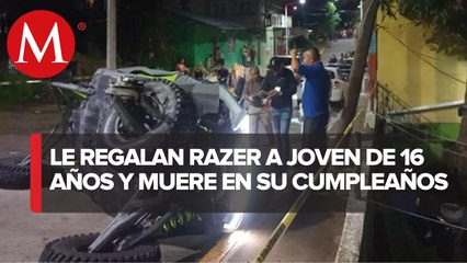 En Veracruz, joven bajó pendiente a exceso de velocidad en razer y murió tras volcadura