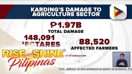 Halaga ng pinsala ng Bagyong Karding sa sektor ng agrikultura, umakyat na sa P1.97-B