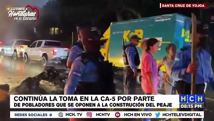 Pobladores se toman la carretera CA-5 protestando contra la construcción de un nuevo peaje