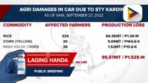 Agri damages sa Cordillera dahil sa Bagyong Karding, aabot sa higit P1.52-M
