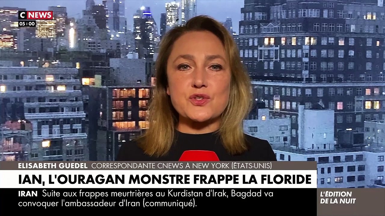 L'ourage Ian, qui est passé sur la Floride cette nuit, a provoqué des inondations catastrophiques et près d'un million de foyers sont privés d'électricité