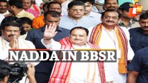 How Bhubaneswar Party Office Welcomed BJP National President JP Nadda - Nadda In BBSR