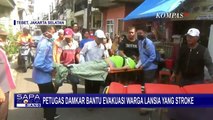 Petugas Damkar Bantu Evakuasi Warga Lansia yang Stroke di Tebet