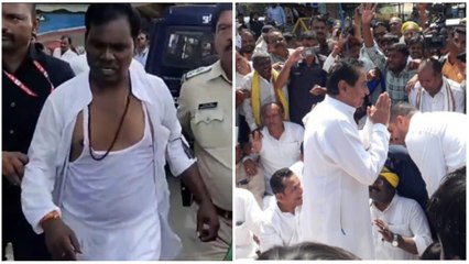 पांचीलाल मेढा को रोके जाने पर लालघाटी में कांग्रेस कार्यकर्ताओं के साथ कमलनाथ ने किया प्रदर्शन