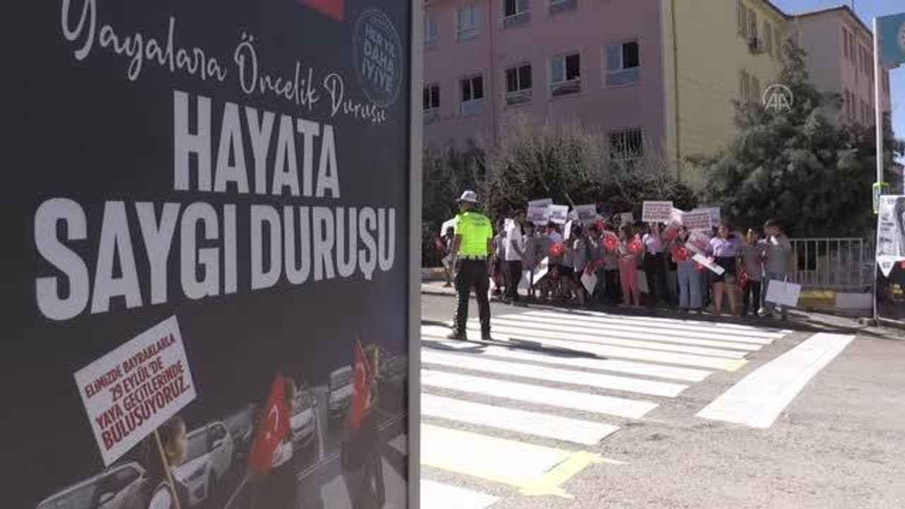 Öğrenciler yaya geçitlerini "Hayata saygı duruşu" sloganıyla kırmızıya boyadı