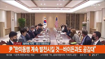 尹 "한미동맹 계속 발전"…해리스 "한국내 논란 개의치 않아"