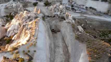 Kapadokya'daki yıkım havadan böyle görüntülendi