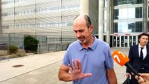 El asesor fiscal José Luis Galiana, este jueves, a la salida de la Ciudad de la Justicia de Murcia donde ha prestado declaración.