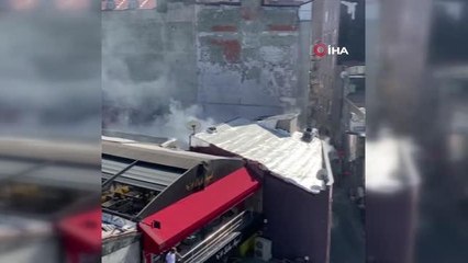 Çağlayan'da bir tekstil firmasında çıkan yangın paniğe neden oldu